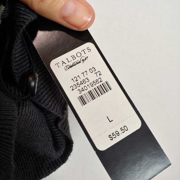 Talbots turtleneck Sweater Long Sleeve Shirt Gray Rayon Nylon Blend New Large - Picture 8 of 9